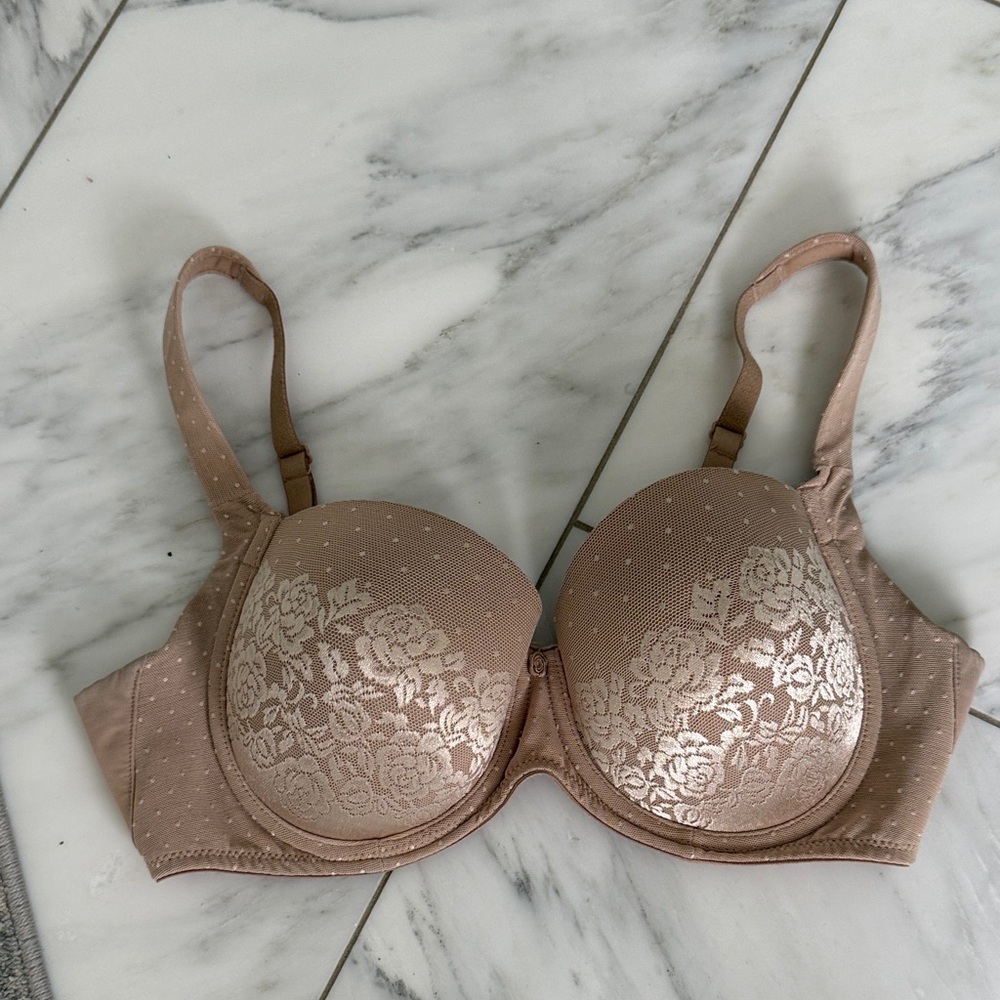Soma Stunning Support Full Coverage Lace Floral Underwire Bra - Tan